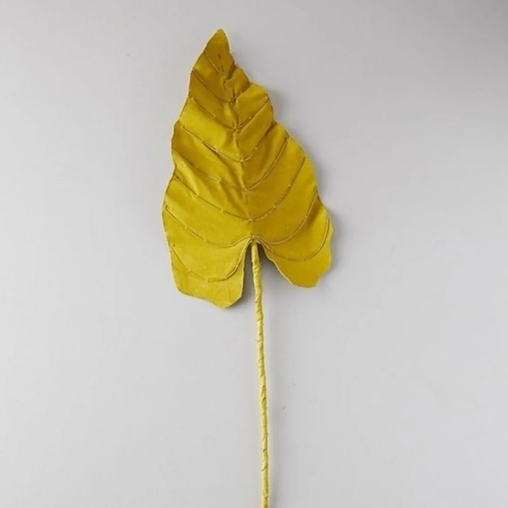 Anthropologie Canvas Yellow Anthurium Leaf